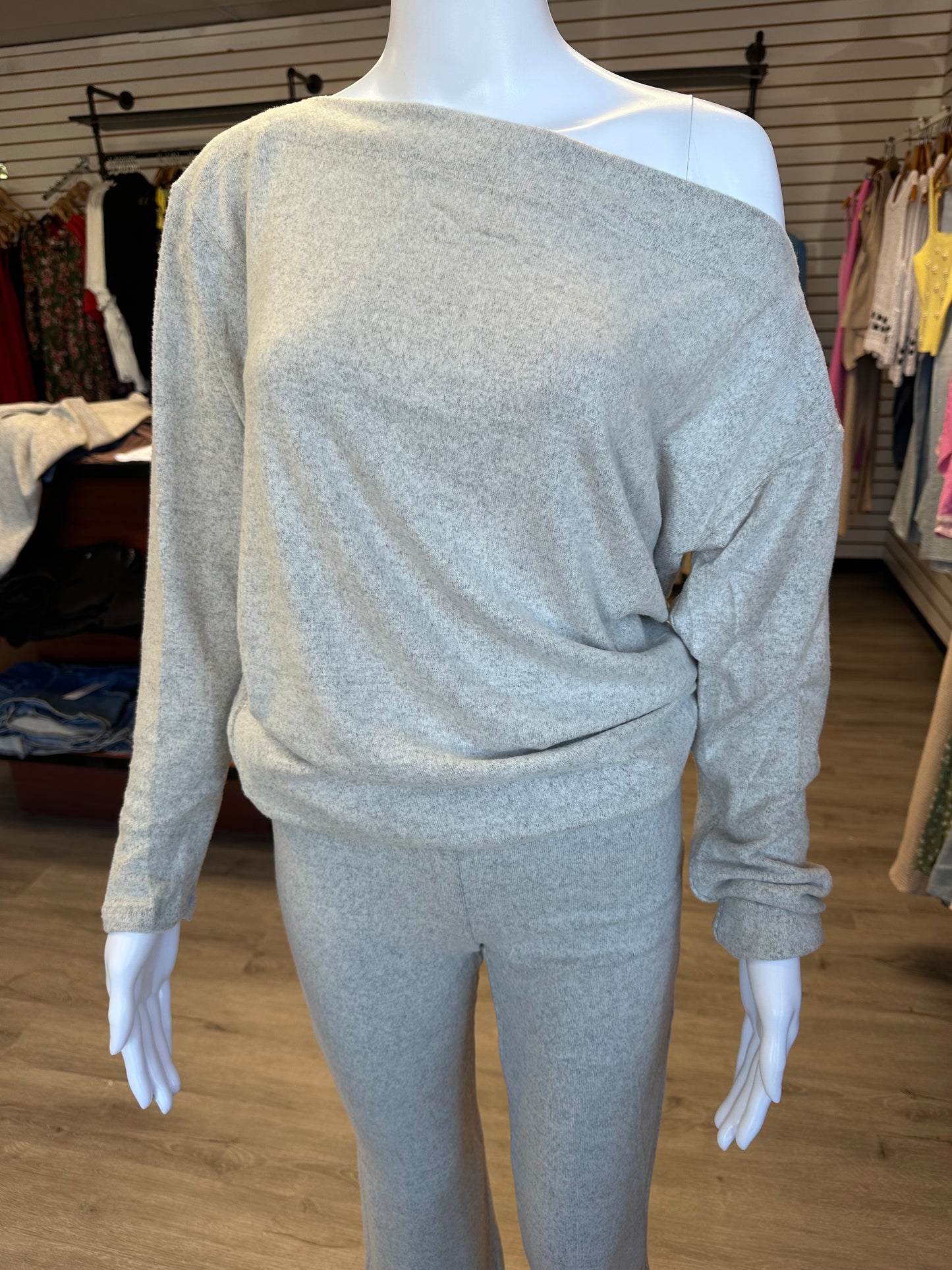 Gray Long Sleeve 2 Piece Lounge Set