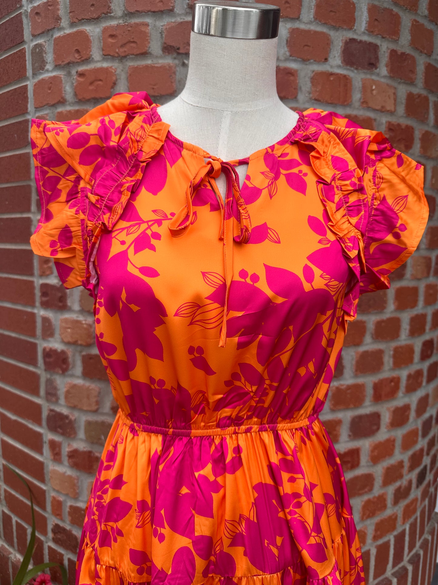 Pink & Orange Floral Dress