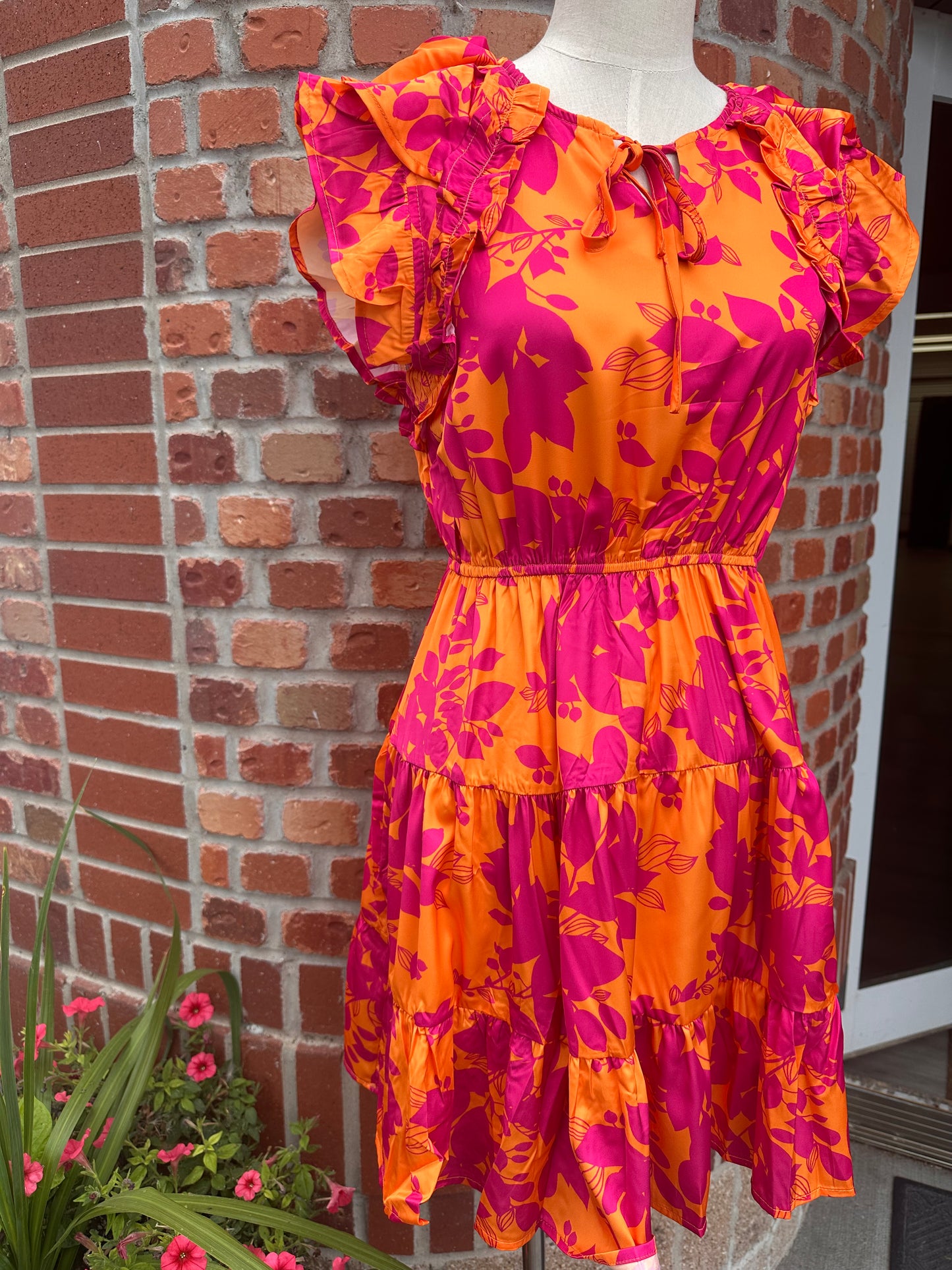 Pink & Orange Floral Dress