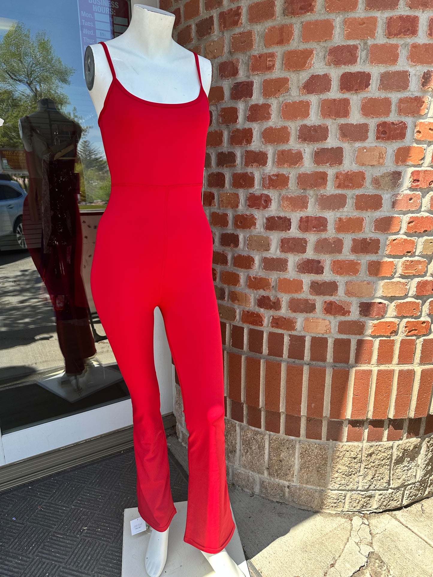 Red Flare Jumpsuit