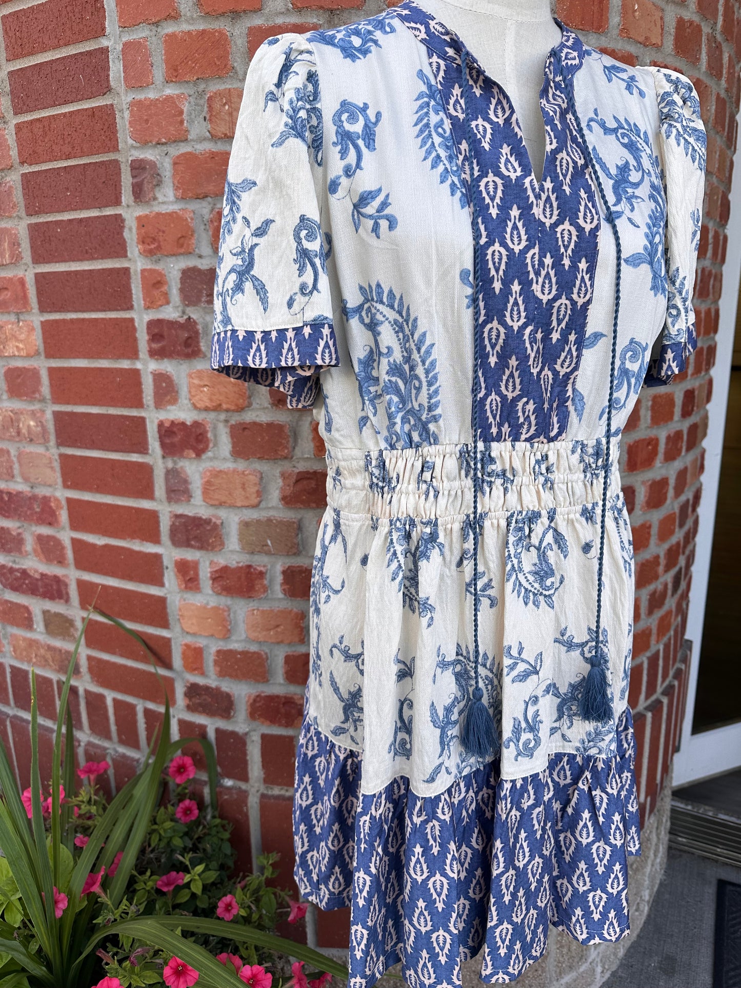 Blue Boho Casual Dress