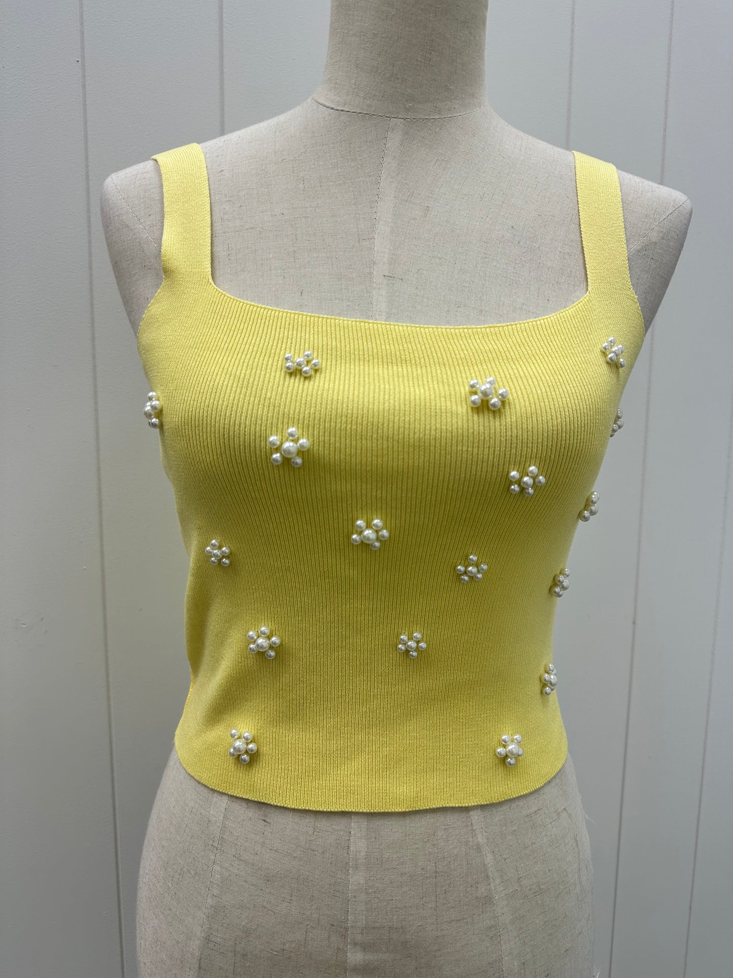 Floral Beaded Crop Top