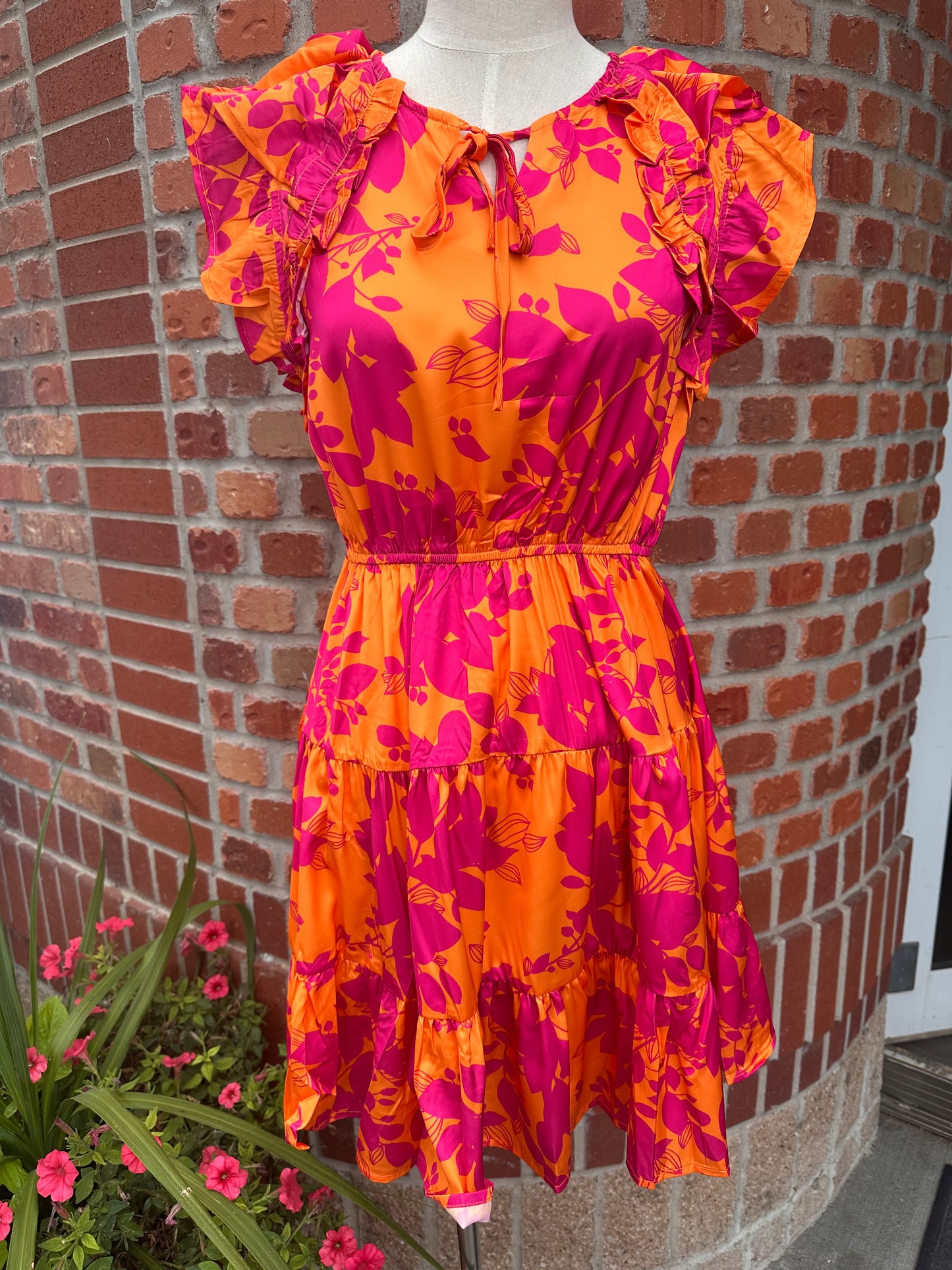 Pink & Orange Floral Dress