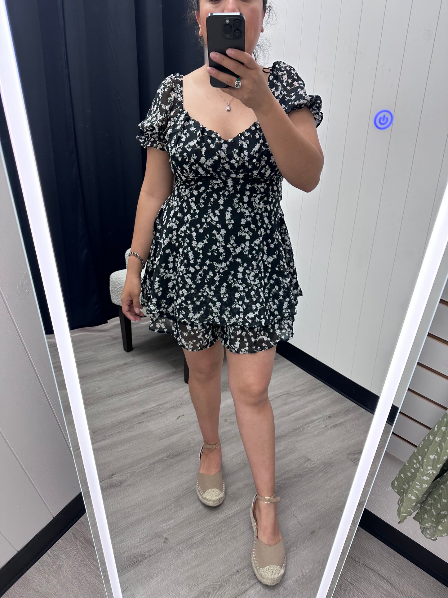 Black Floral Romper