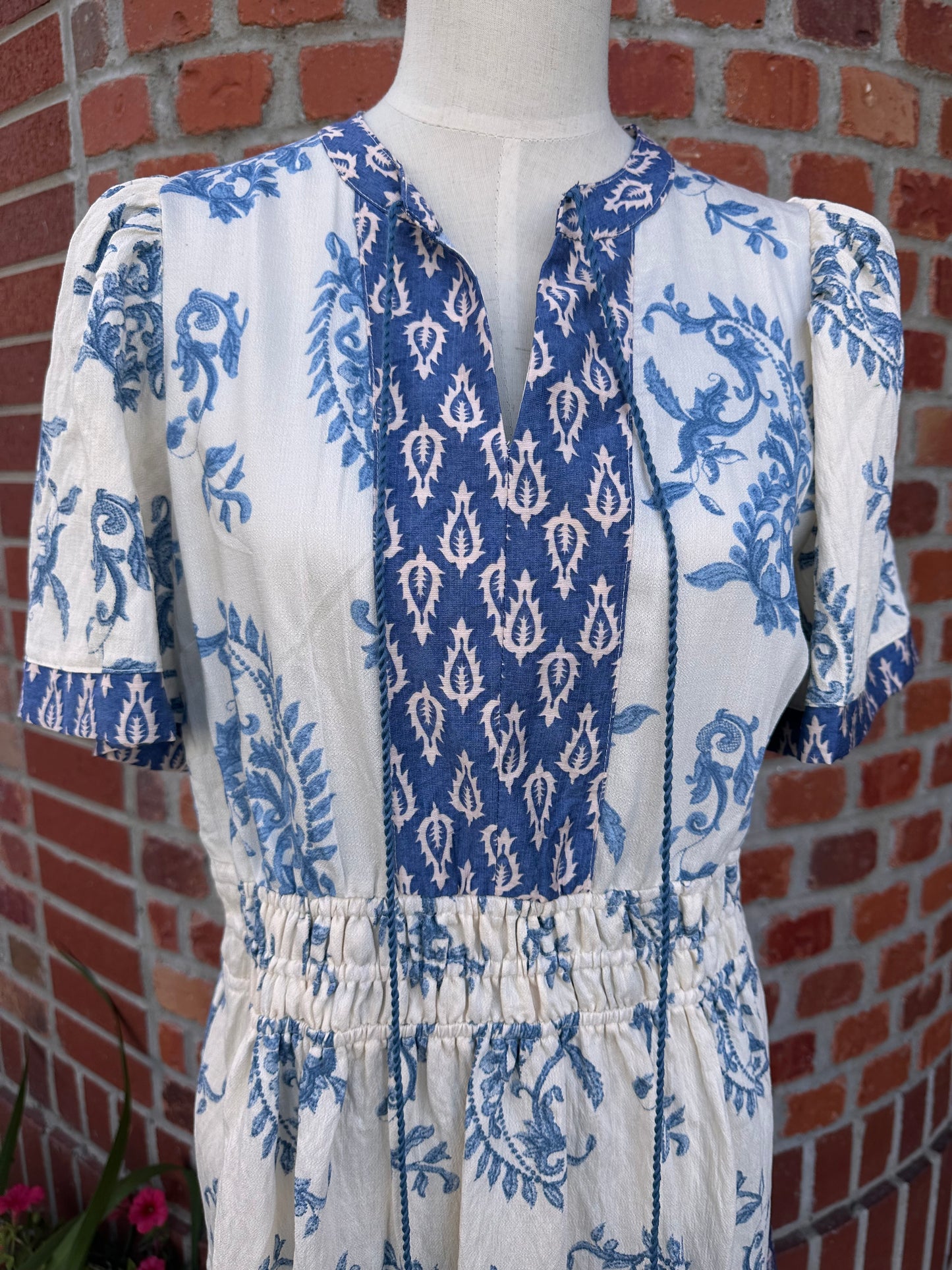 Blue Boho Casual Dress