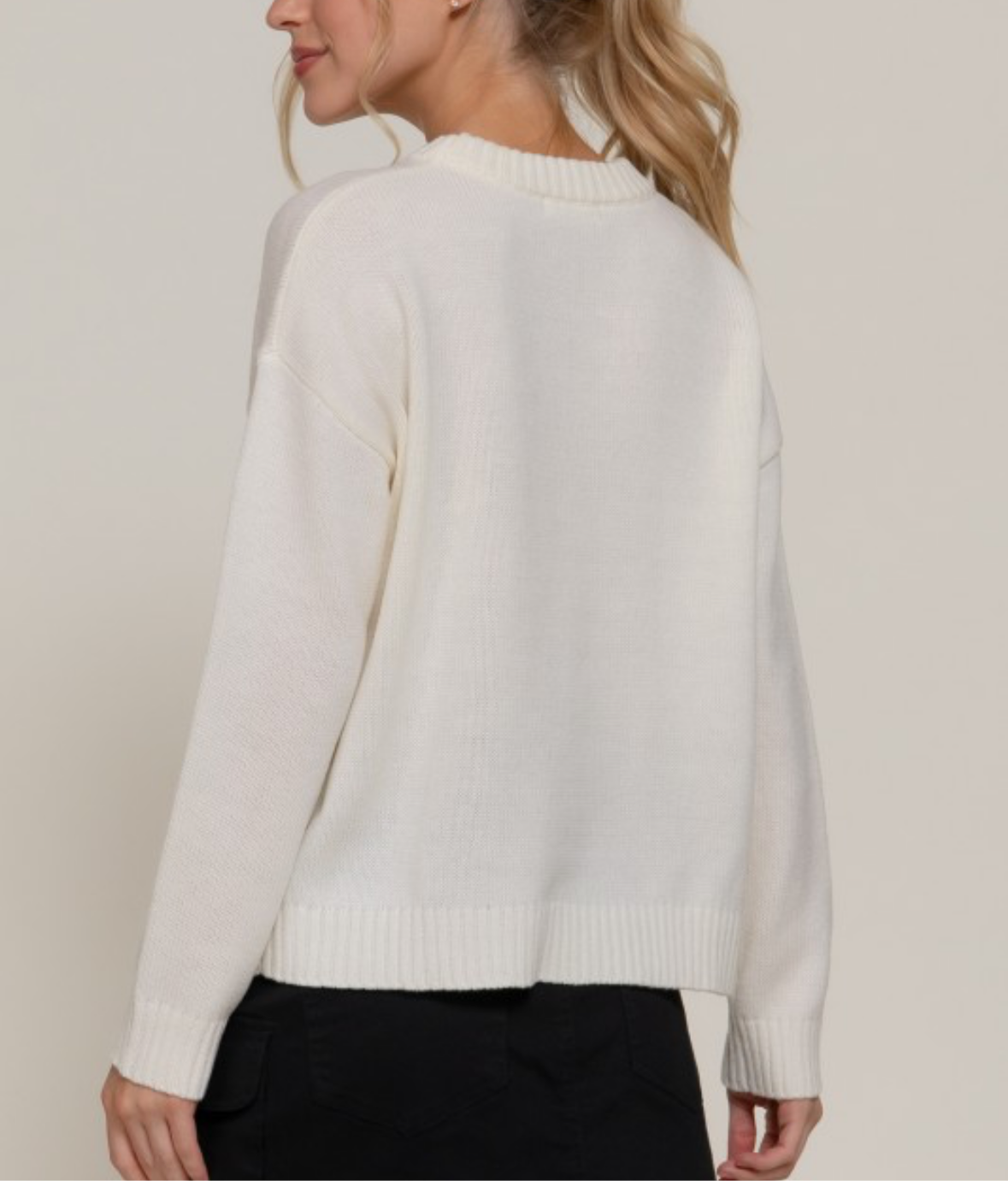 Cream Cherry Sweater