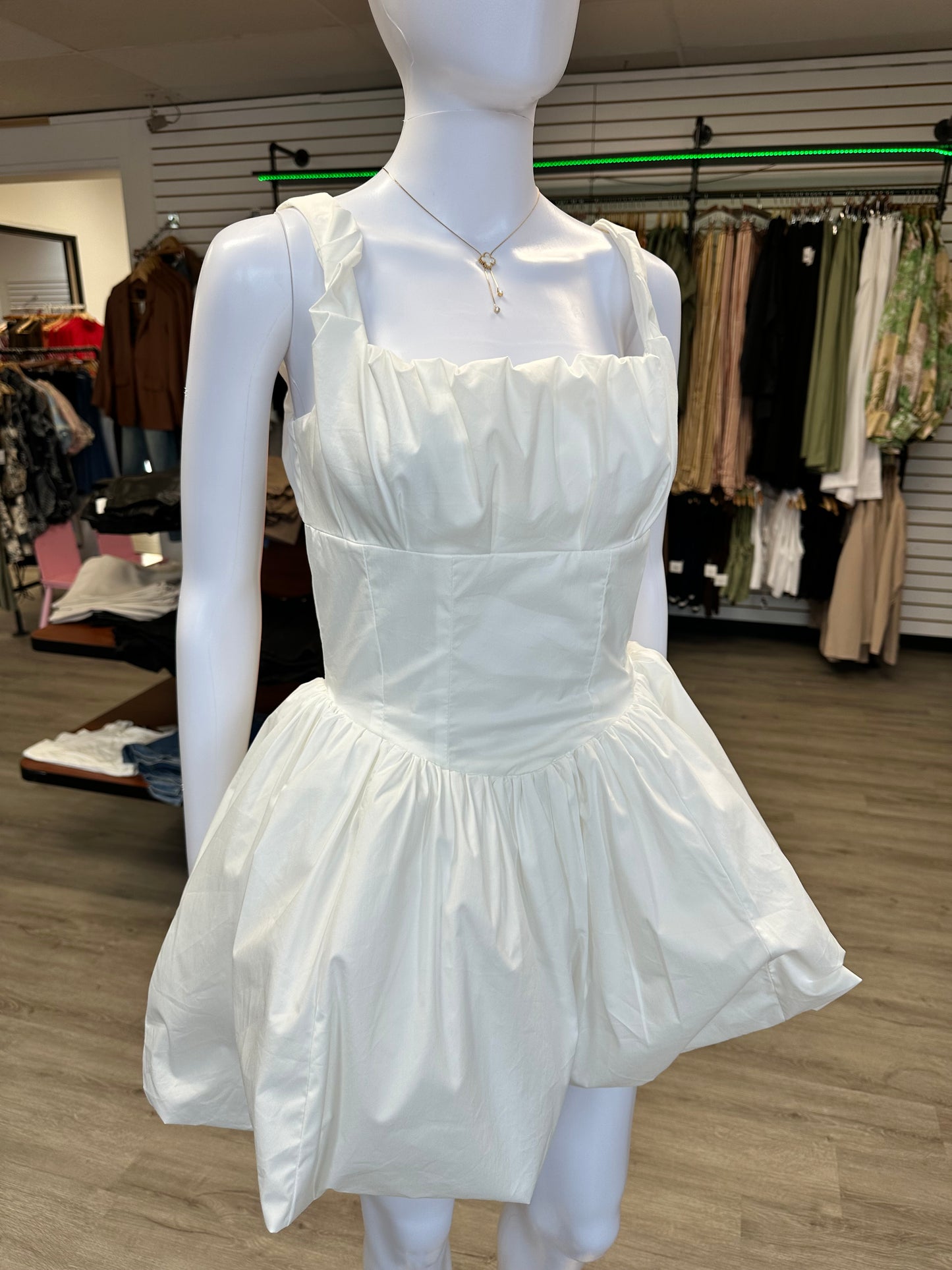 White Mini Bubble Dress