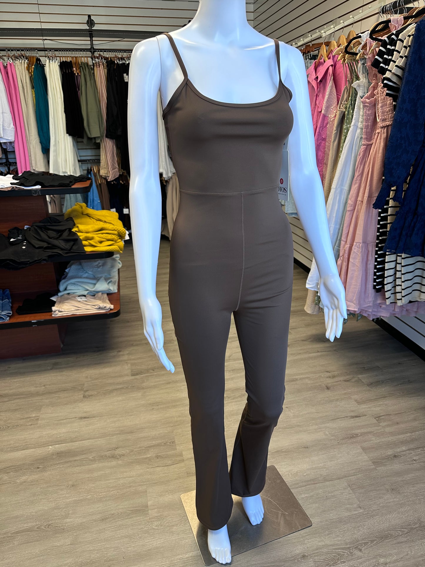 Brown Flare Jumpsuit