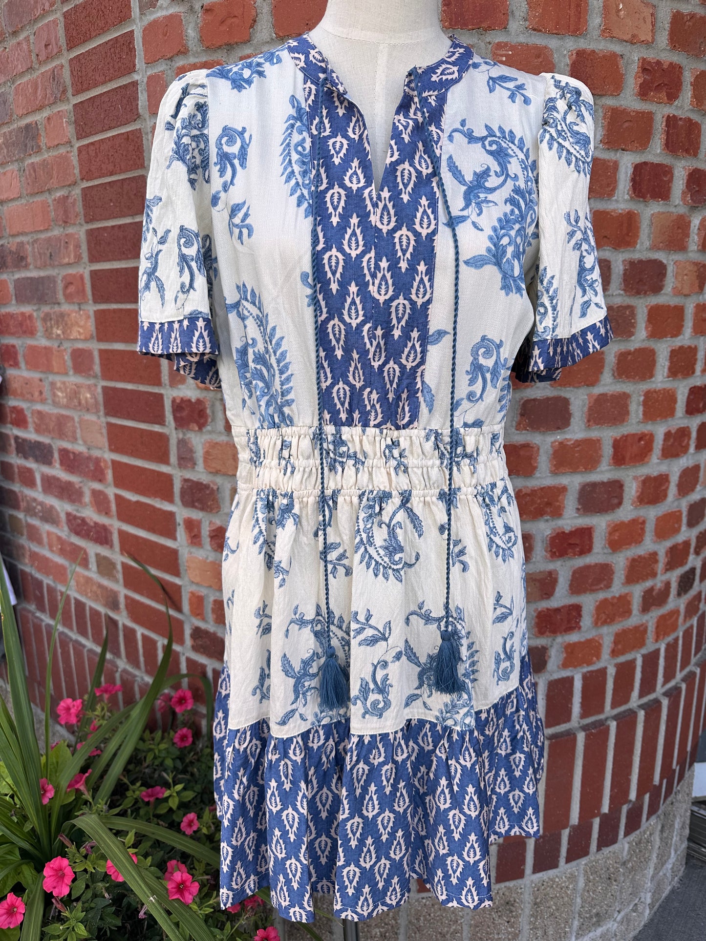 Blue Boho Casual Dress