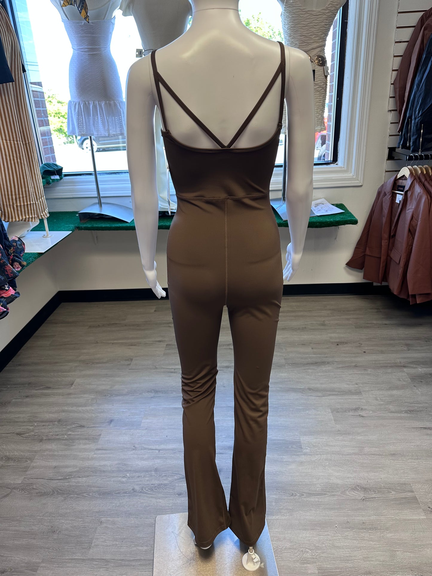 Brown Flare Jumpsuit