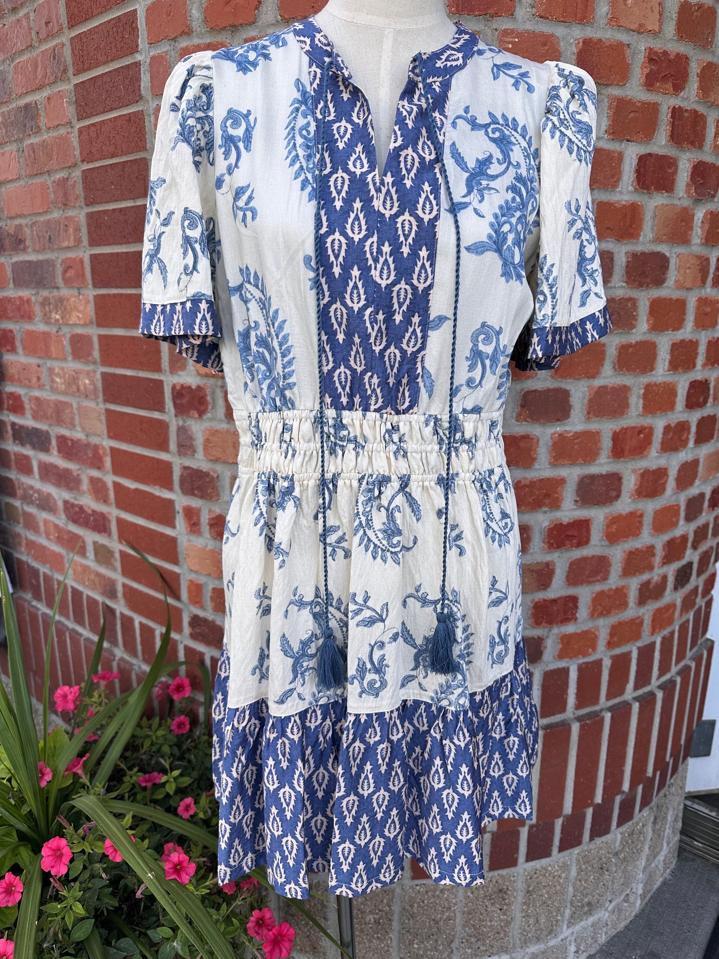 Blue Boho Casual Dress