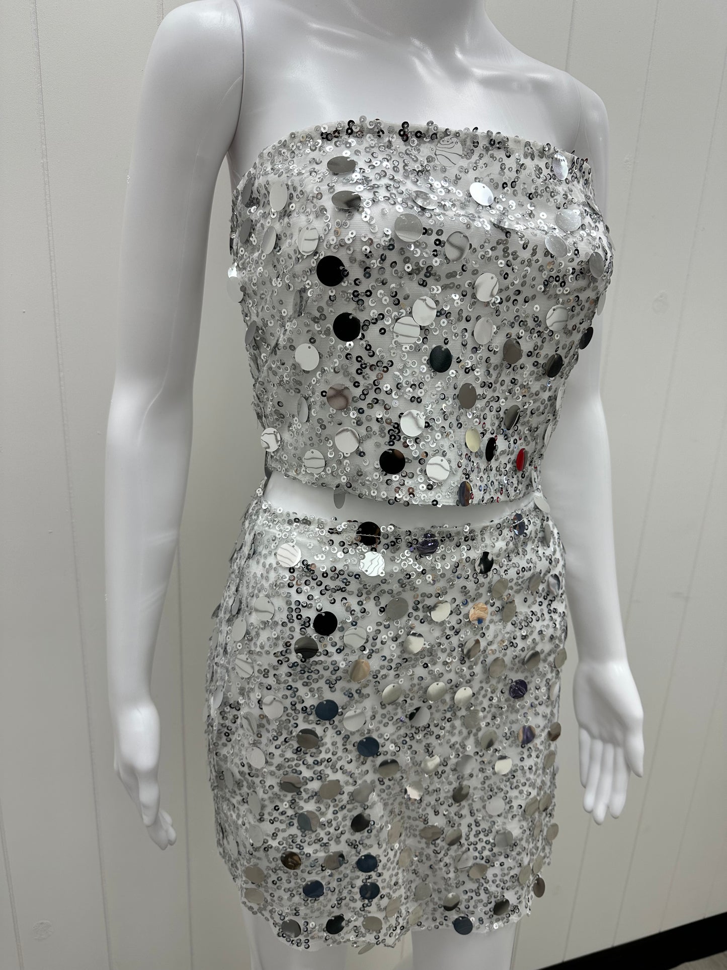 Disco Sequin 2 Piece Skirt Set