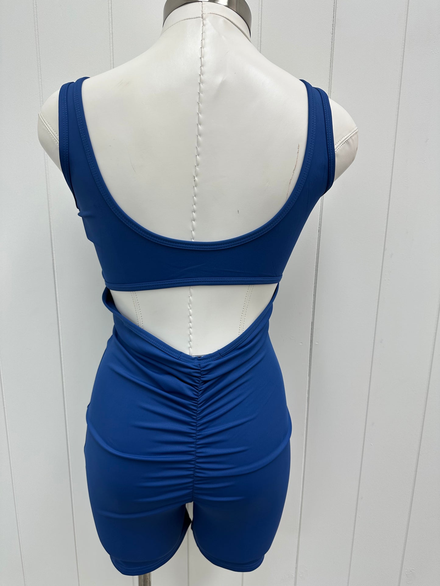 Royal Blue Gym Short Body Suit
