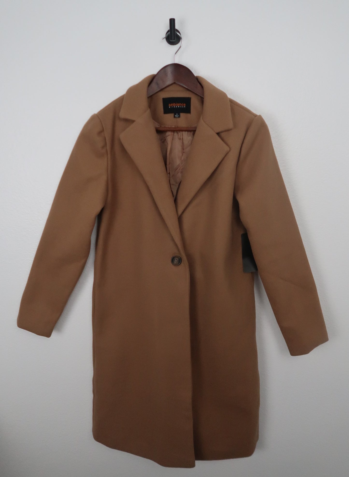 The City Chic Camel Faux Wool Long Trench Coat