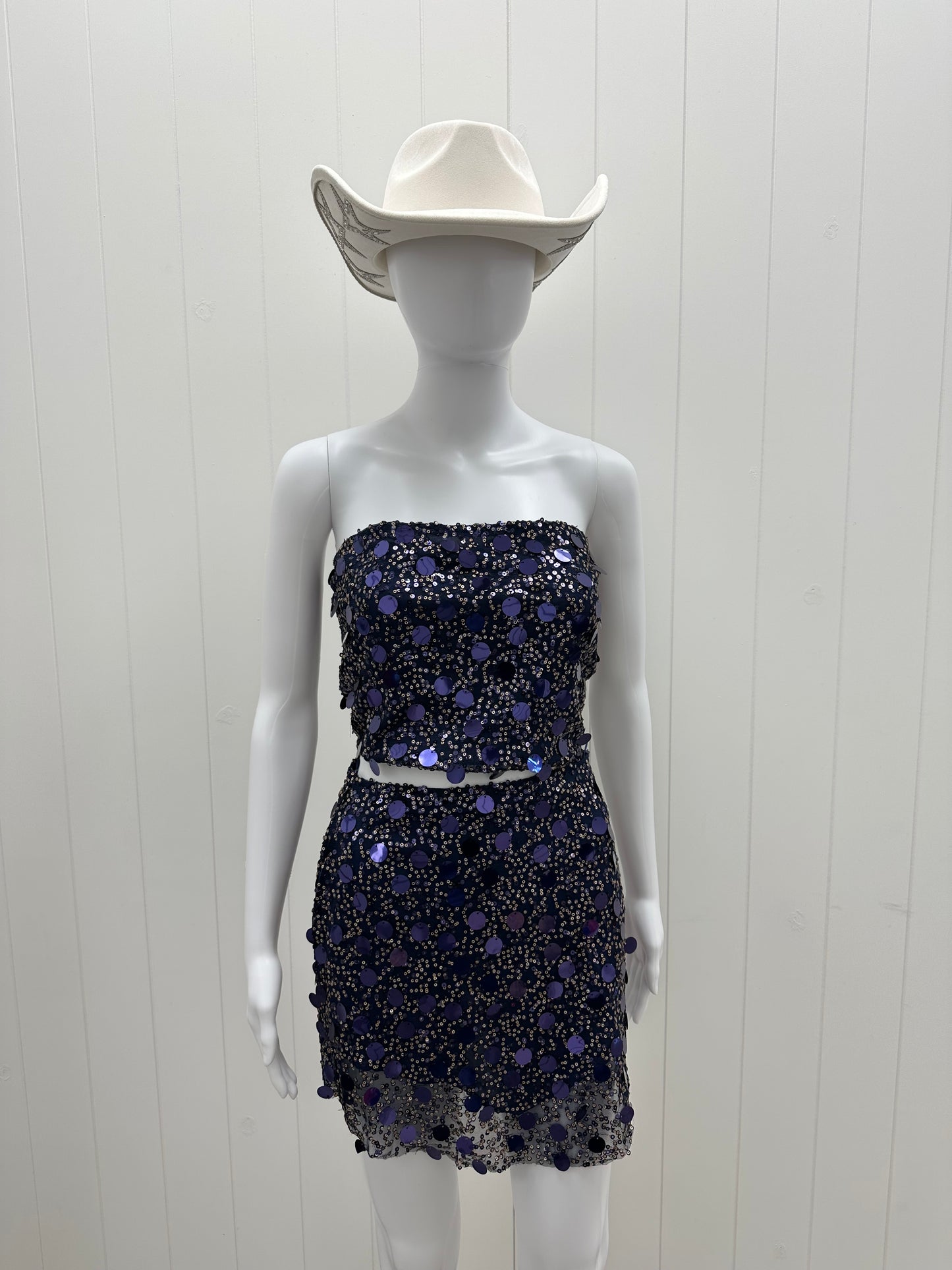 Disco Sequin 2 Piece Skirt Set