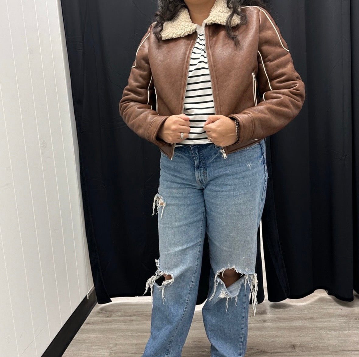 Faux Leather Moto Jacket