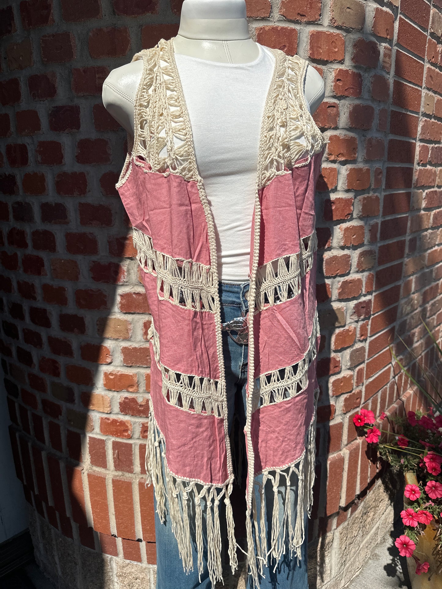 Fringe Sleeveless Boho Kimono