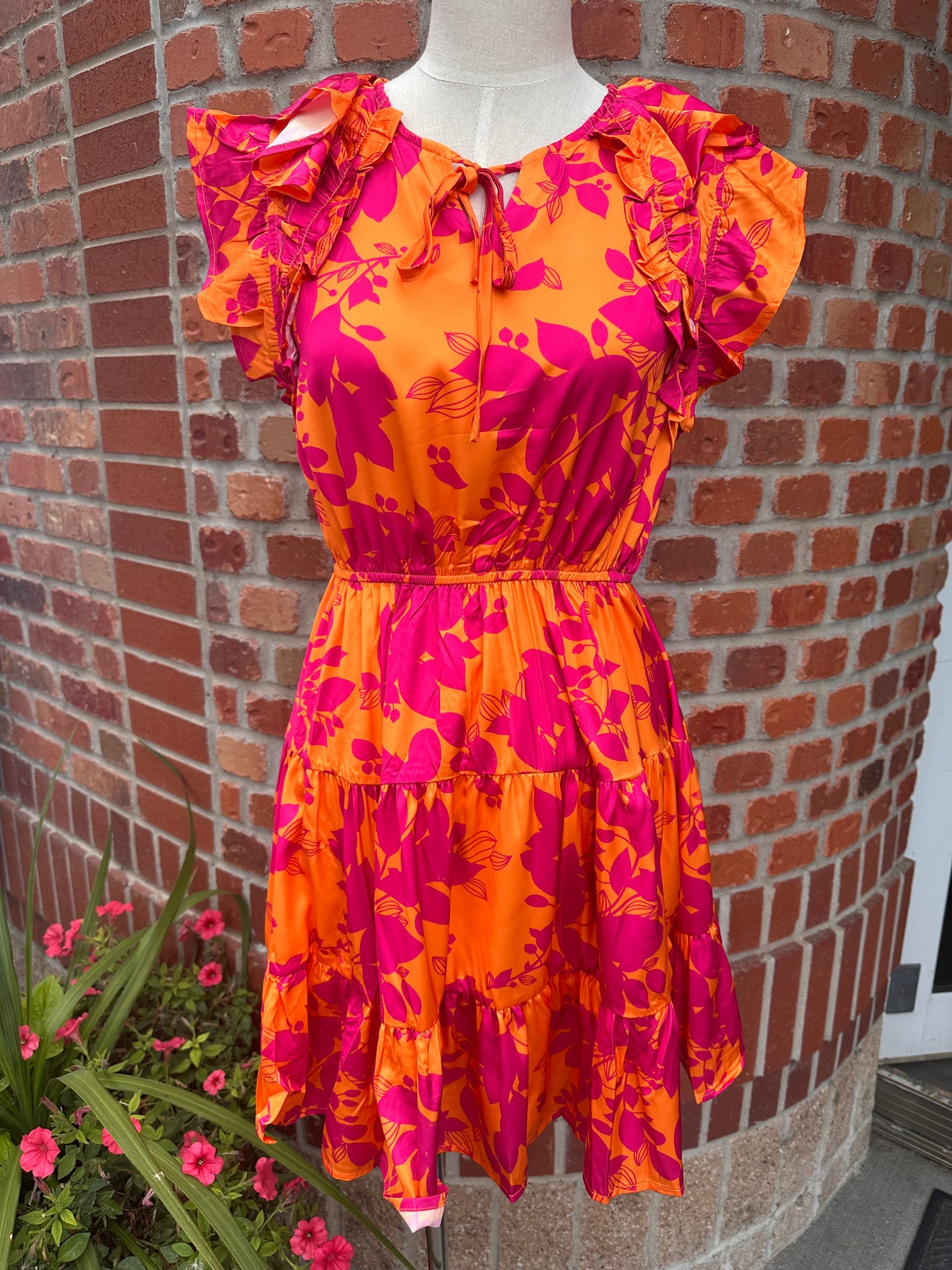 Pink & Orange Floral Dress