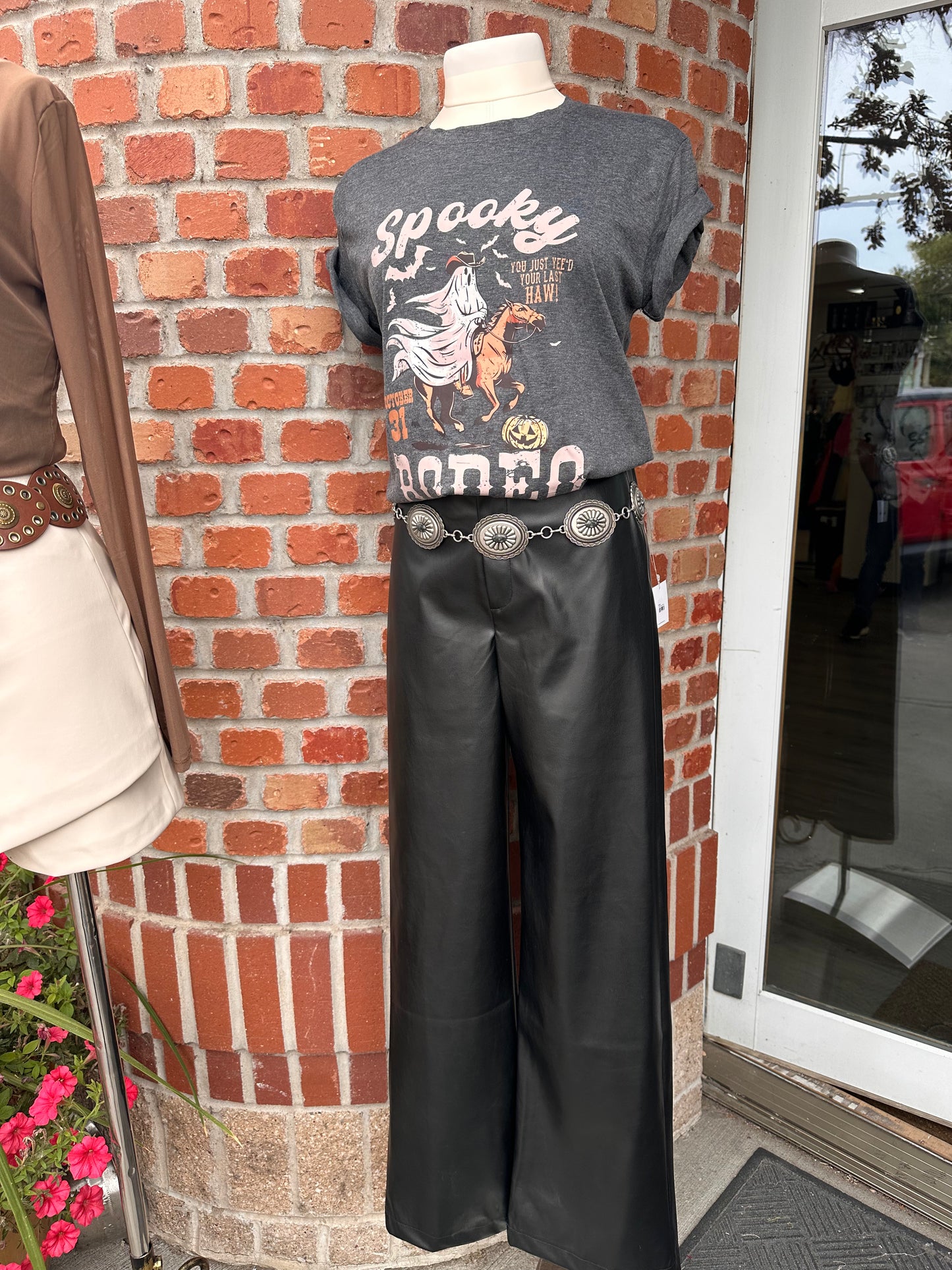 The Visionary Black Faux Leather Wide Leg Pants