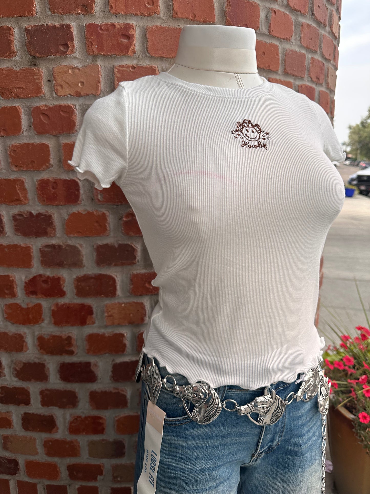 Embroidered Howdy Baby Tee
