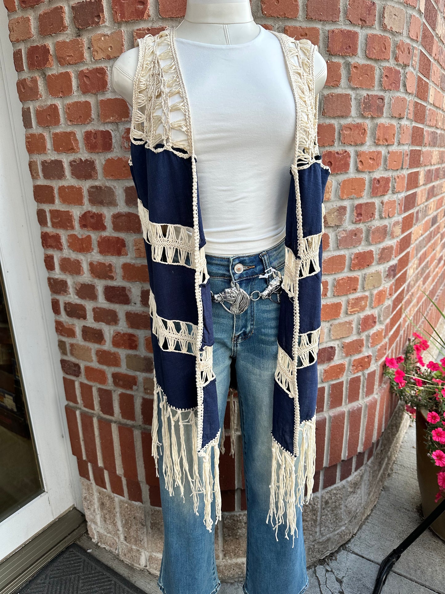 Fringe Sleeveless Boho Kimono