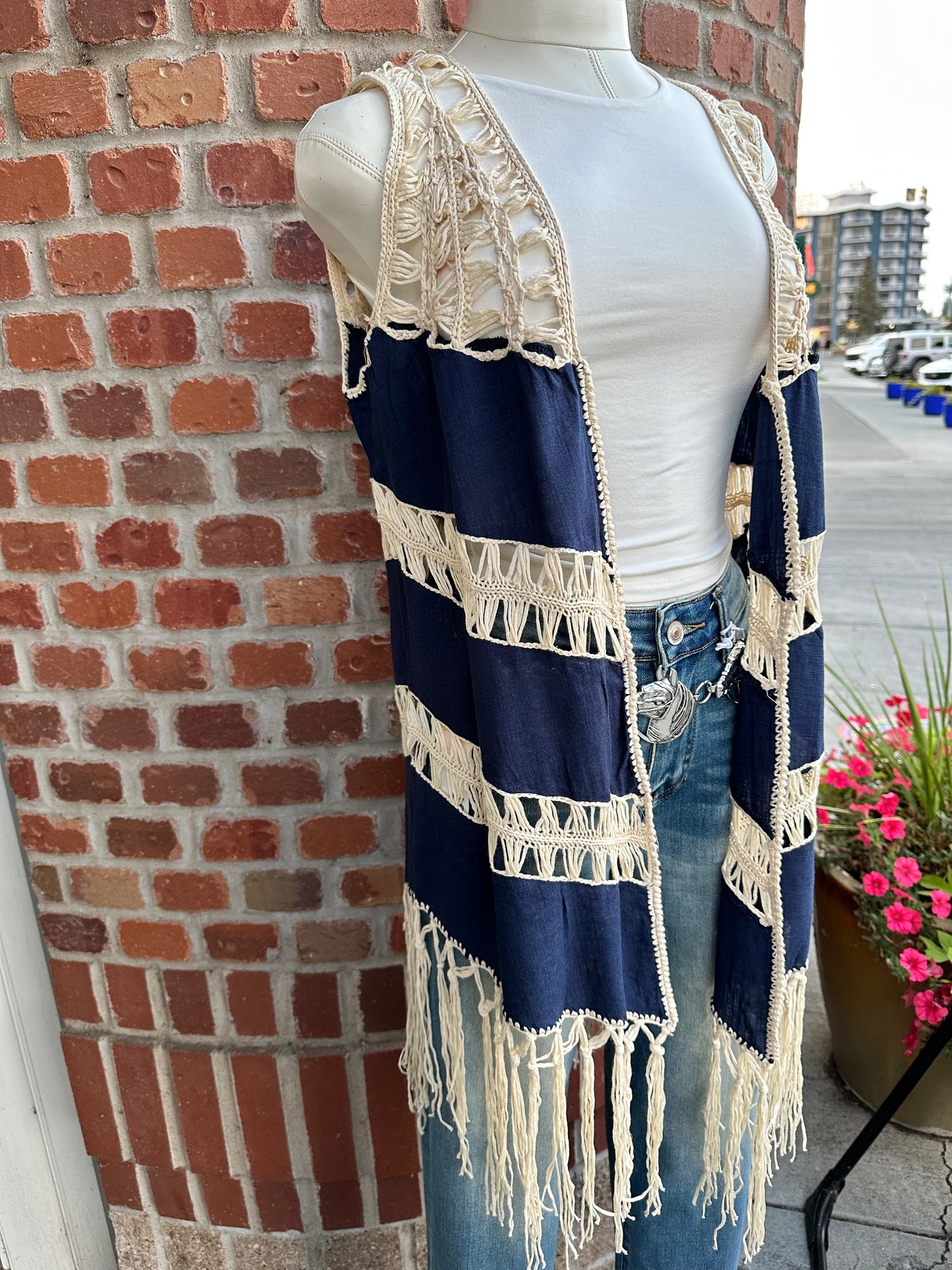 Fringe Sleeveless Boho Kimono