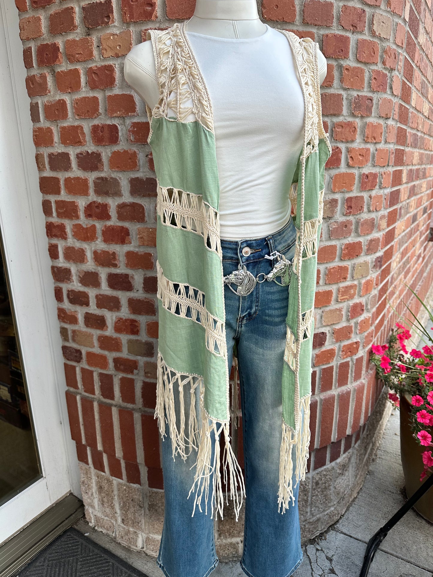 Fringe Sleeveless Boho Kimono