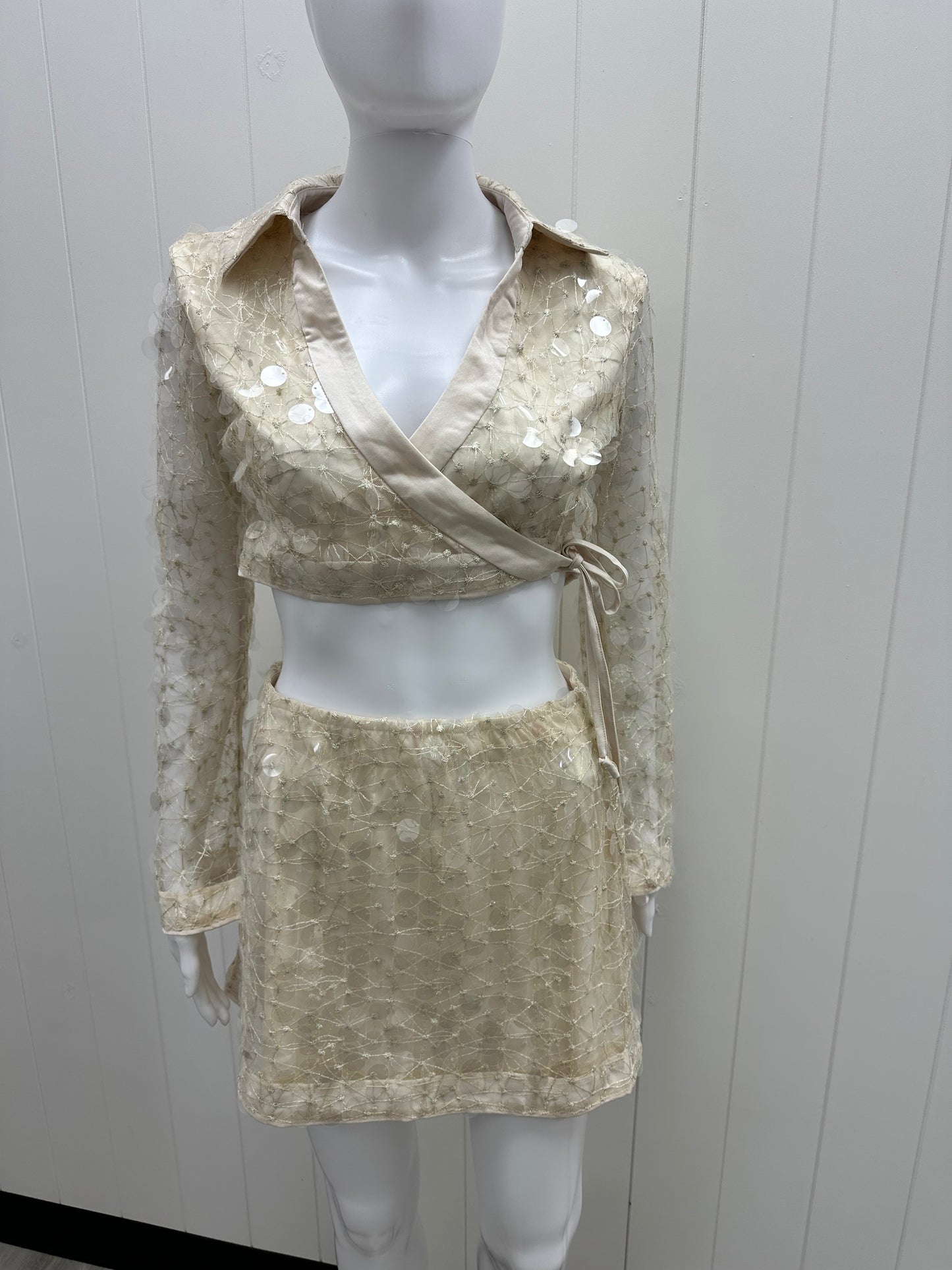 Sequin Long Sleeve 2 Piece Set