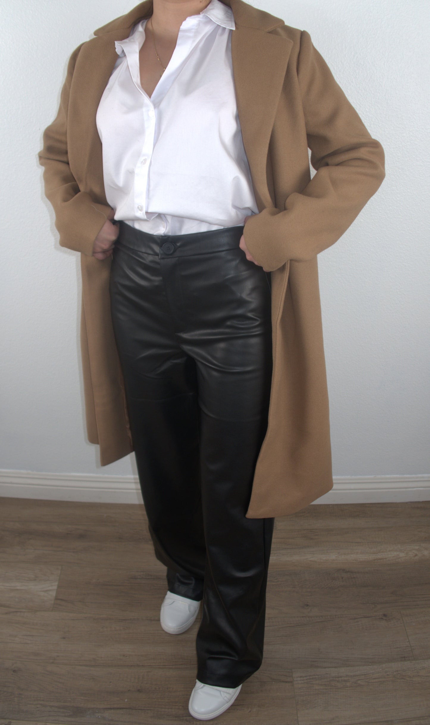 The Visionary Black Faux Leather Wide Leg Pants