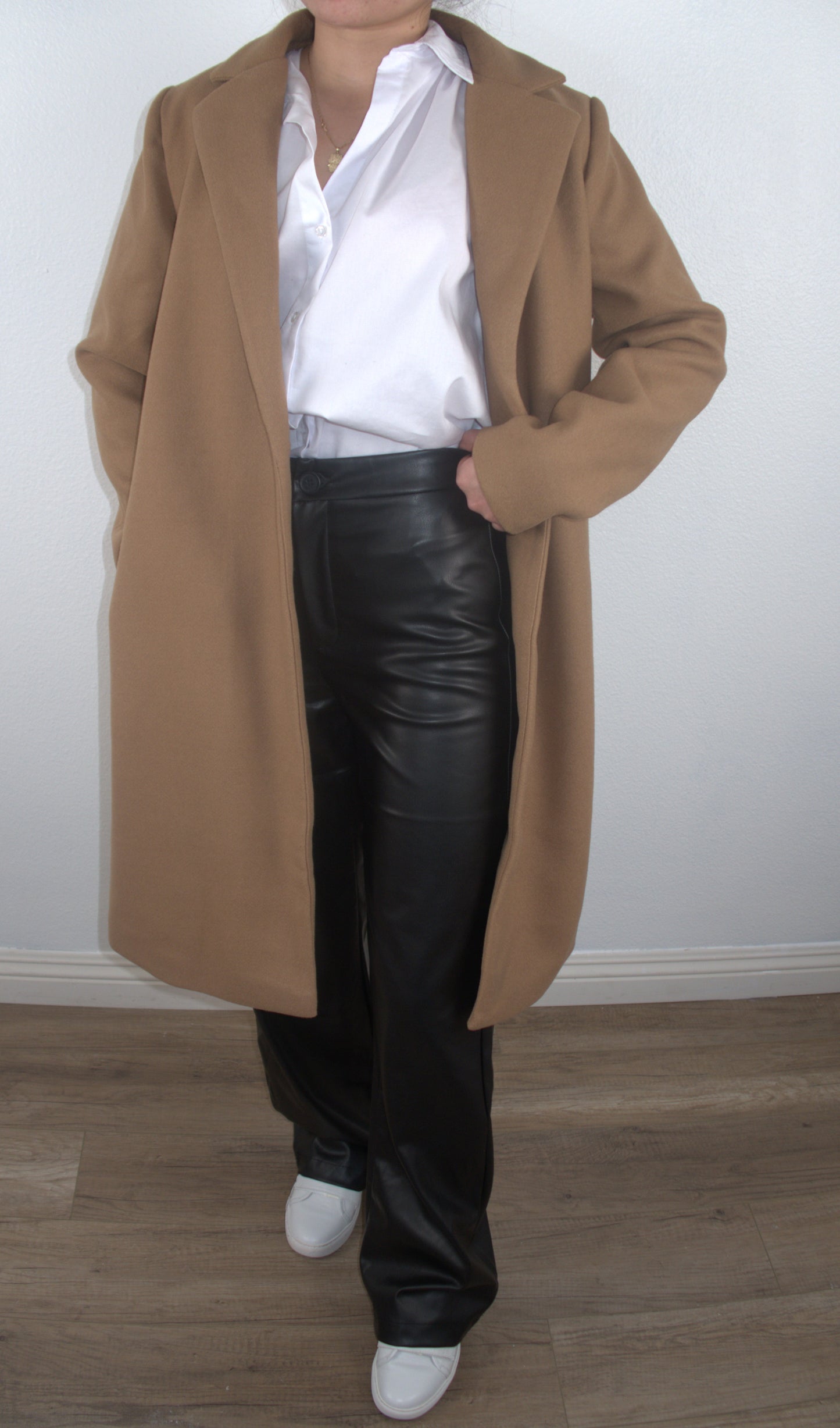 The Visionary Black Faux Leather Wide Leg Pants