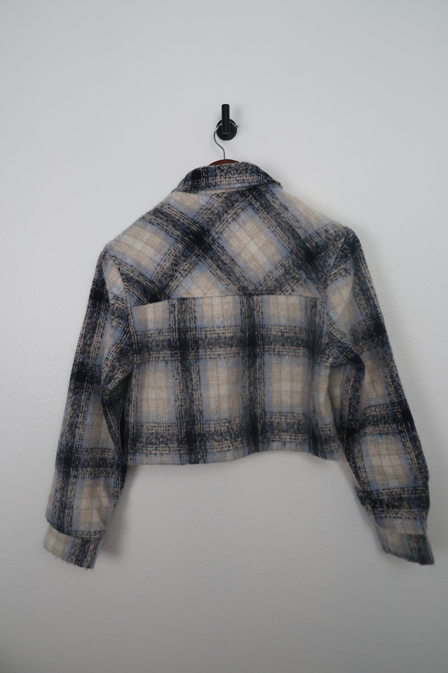 The Blue Plaid Cropped Plaid Jacket