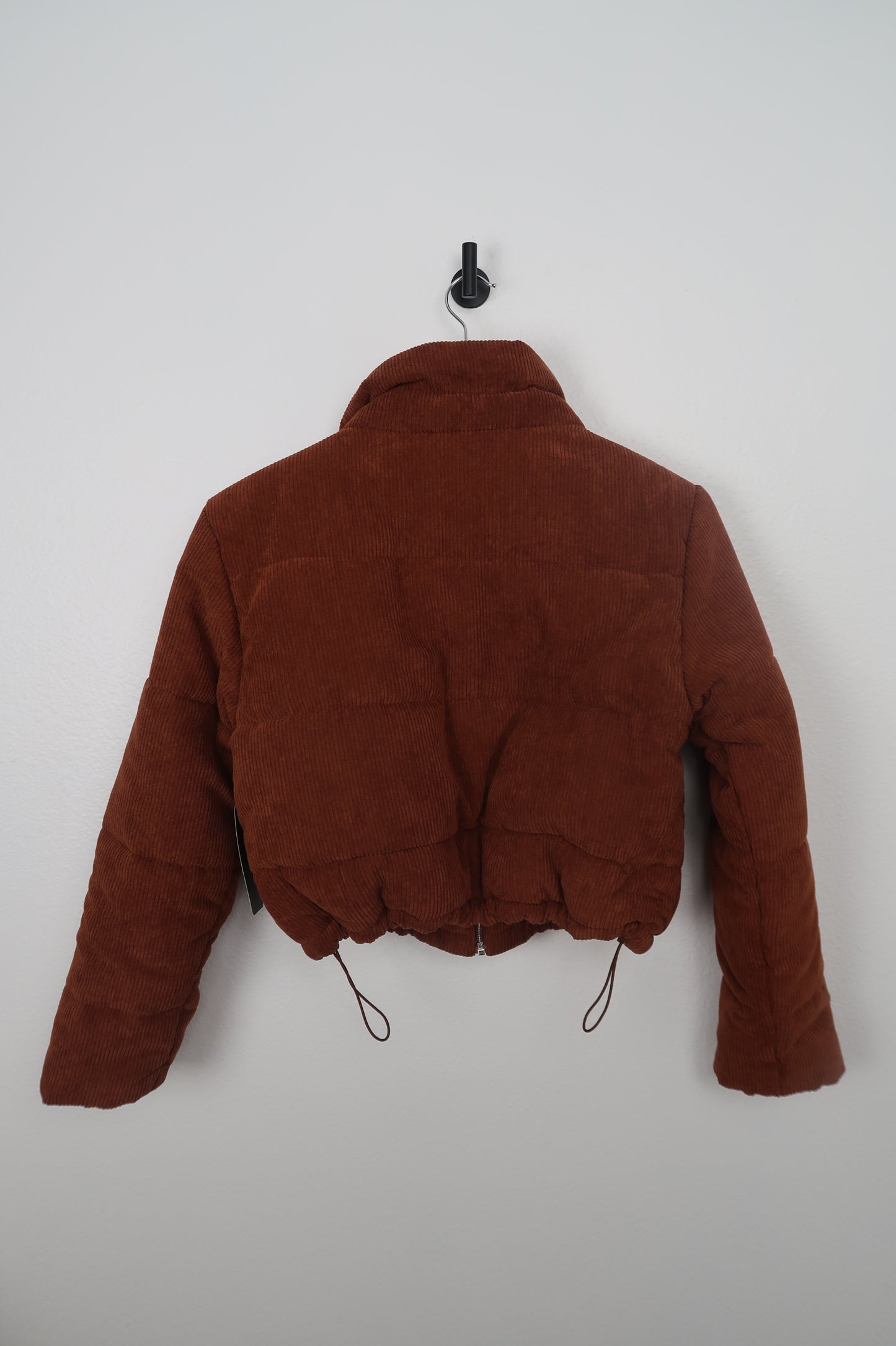 The Corduroy Brown Cropped Puffer Jacket