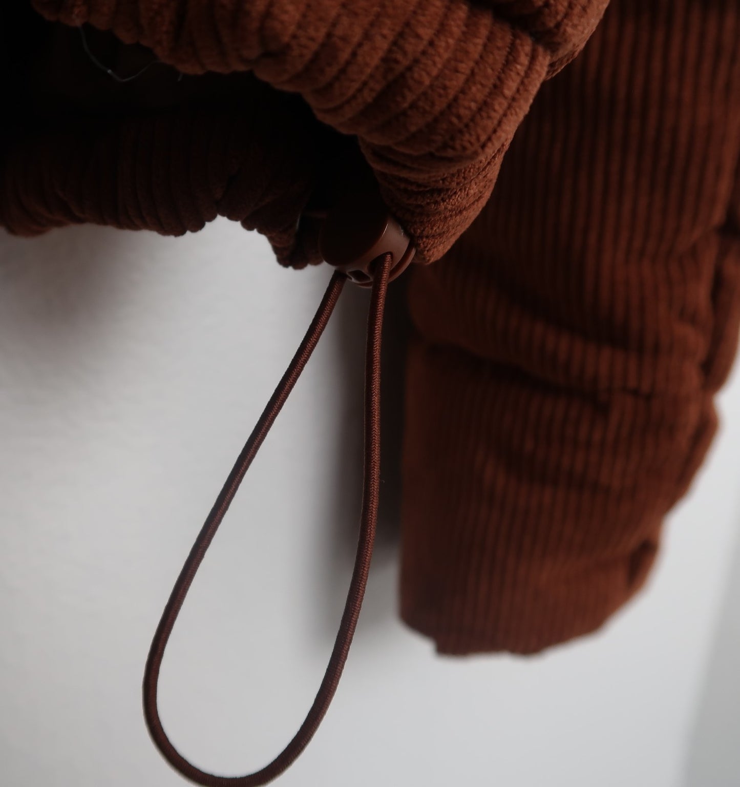 The Corduroy Brown Cropped Puffer Jacket