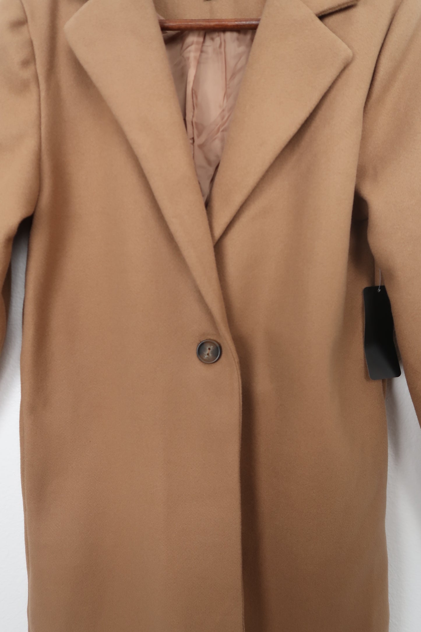 The City Chic Camel Faux Wool Long Trench Coat