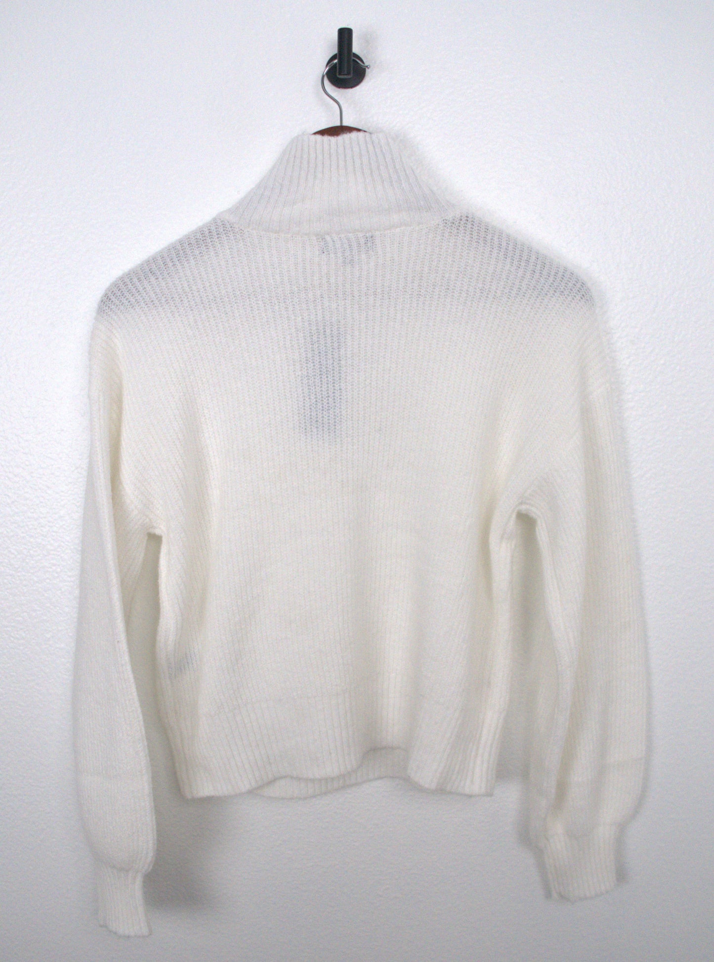 The Preppy Quarter Zip White Sweater