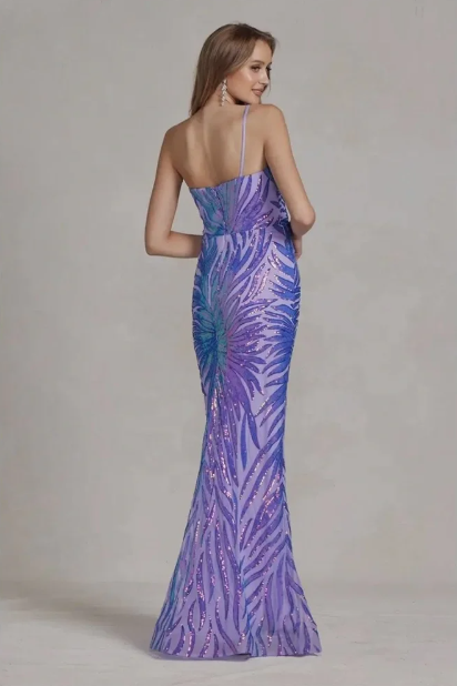 Purple Sequin Mermaid Dress
