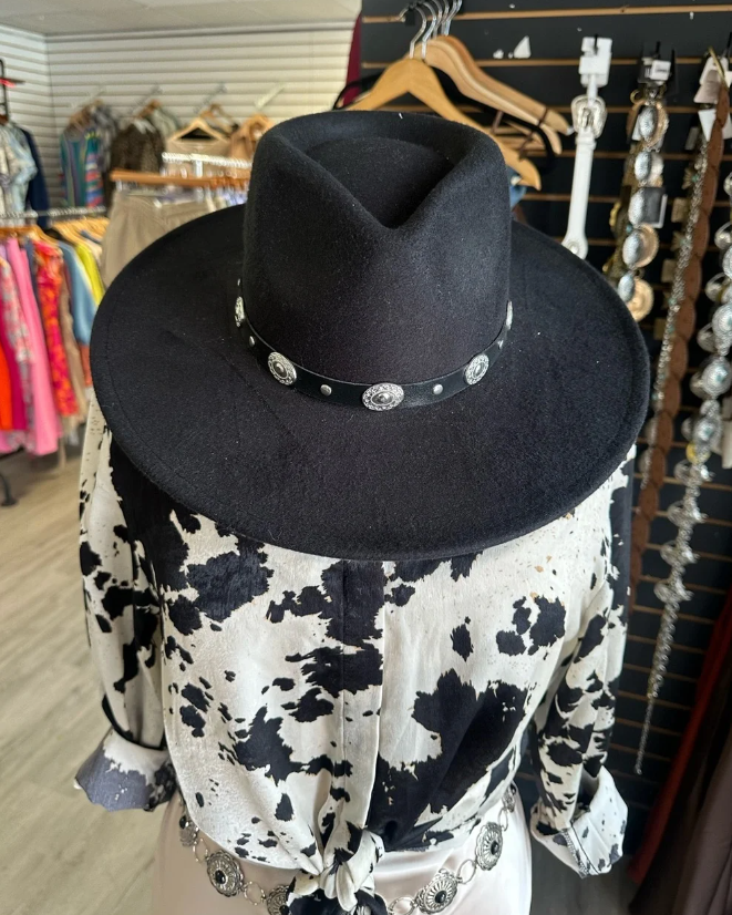 Black Wide Rim Fedora