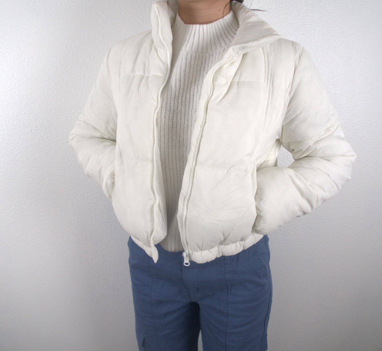 The Snow Queen White High Neck Puffer Jacket