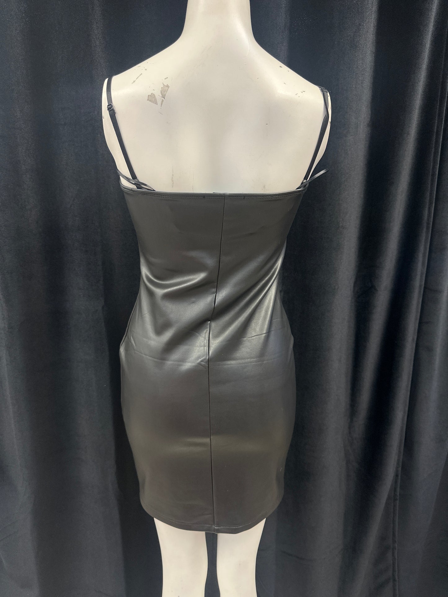 Faux Leather Fitted Mini Dress