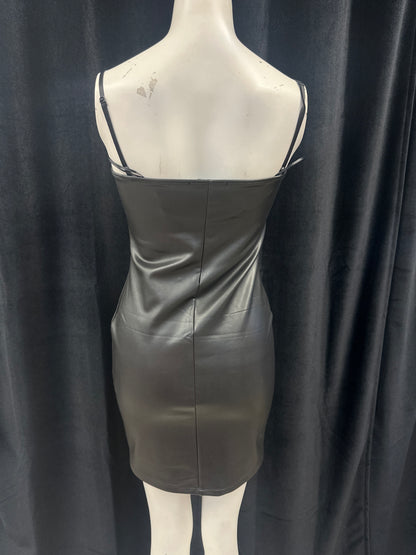 Faux Leather Fitted Mini Dress