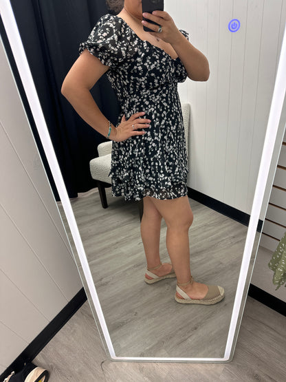 Black Floral Romper