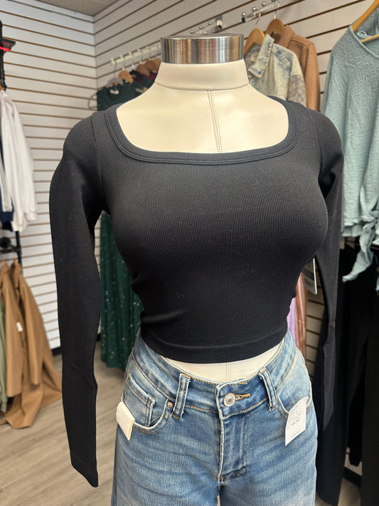 Ribbed Long Sleeve Crop