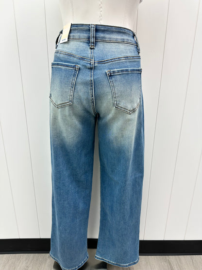 Wide Leg Medium Wash Jeans
