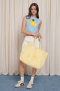 Sleeveless Round Neck Lemon Sweater Top