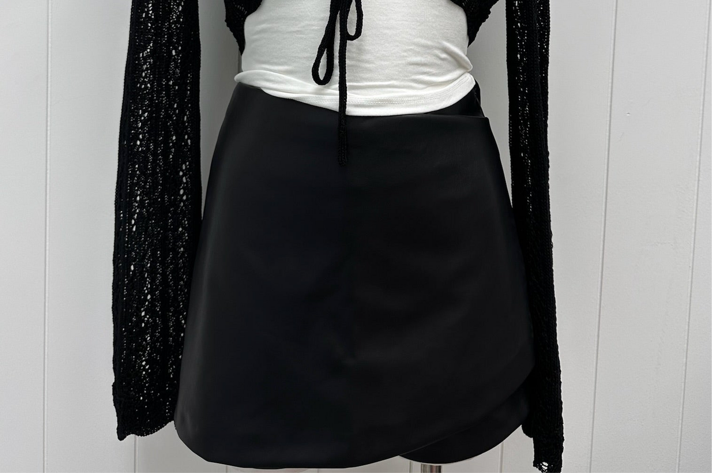 Faux Leather Skort