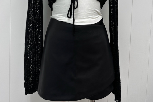 Faux Leather Skort
