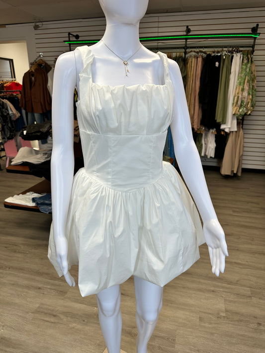 White Mini Bubble Dress