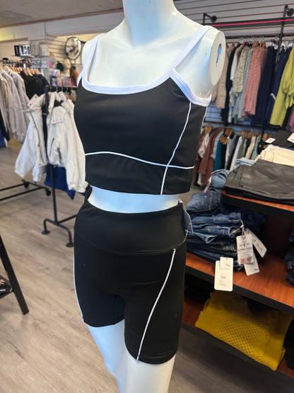 Black 2 Piece Athletic Pilates Yoga Set