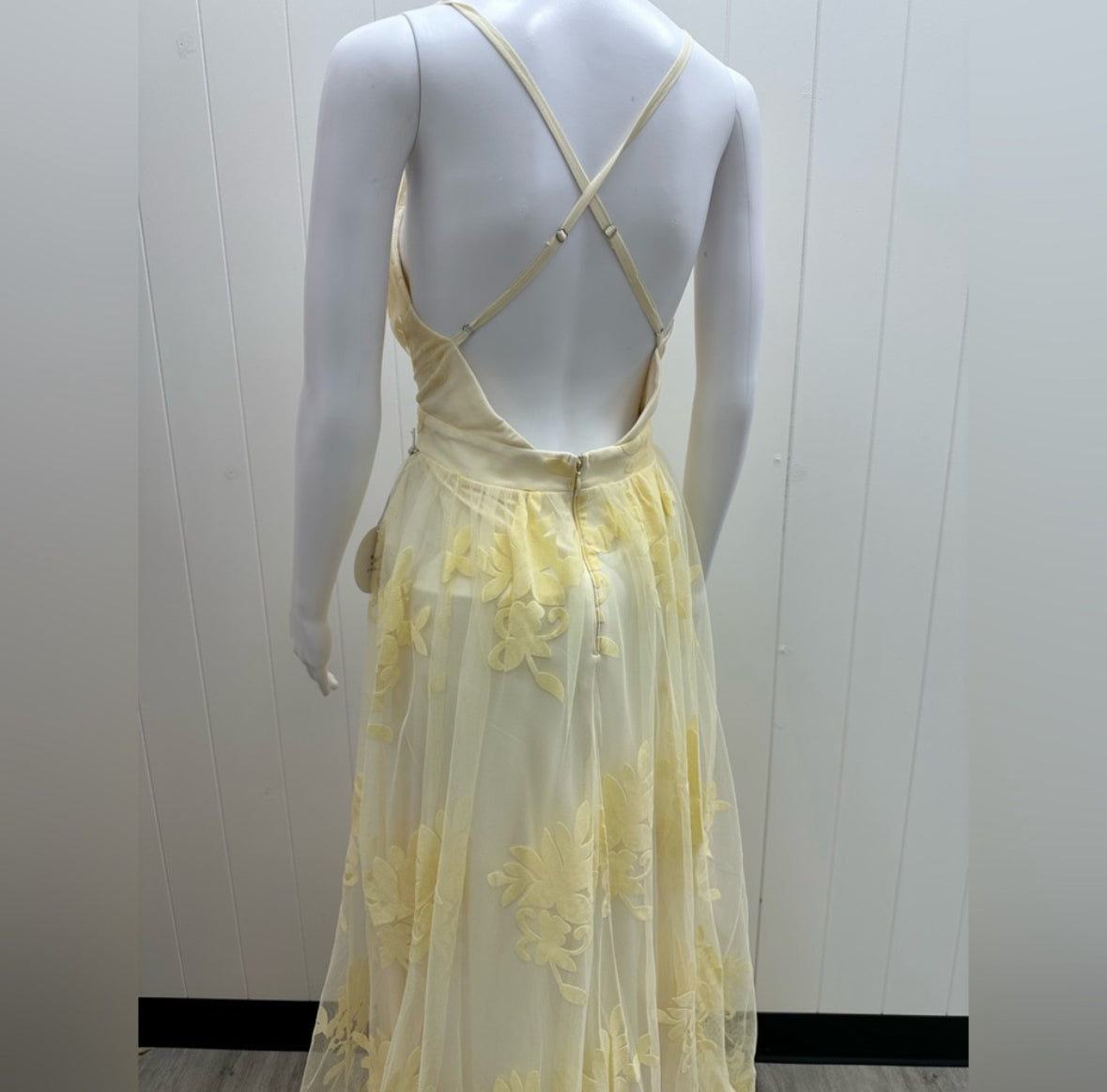Butter Yellow Floral Maxi Dress