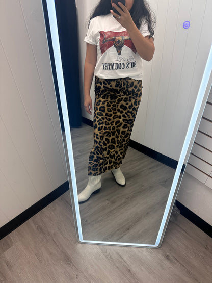 Animal Print Maxi Skirt
